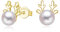 Estrellique 925 Sterling Silber Elch Perle Ohrstecker, Silber Weihnachten Ohrringe Damen, 7mm Klein Schlafen Knorpel Elch Ohrstecker mit Weiß Perle, Süße Weihnachts Ohrstecker Ohrringe zum Weihnachten