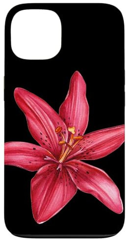 Red Flowers Blooming Tiger Lily Watercolor Floral Lover Case for iPhone 13