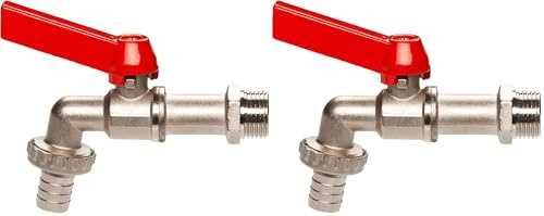 Gardena Kugel-Auslaufventil: Auslaufhahn für den Innen- und Außenbereich, 26,5 mm (G 3/4 Zoll)-Gewinde, für 13 mm (1/2 Zoll)-Schläuche (7332-20) (Packung mit 2)