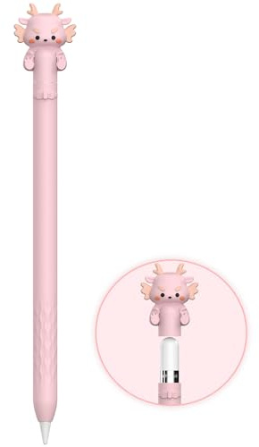 NIUTRENDZ Coque de protection en silicone pour stylet Apple 2e génération coque avec accessoires de chargement magnétique et double robinetterie (dragon violet)