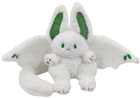NatureMan 17.7inch Fledermaus Hase Plüsch Kissen Nettes Fledermaus Kaninchen Plüsch Tier mit Kaninchenohren und Fledermaus Flügel für Kinder Urlaub Geschenke