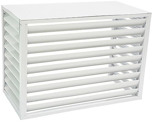 Copertura protettiva per condizionatore d'aria in alluminio per esterni, copertura protettiva per pompa di calore e termosifone, resistente alle intemperie e durevole, 100 x 50 x 70 cm, bianco