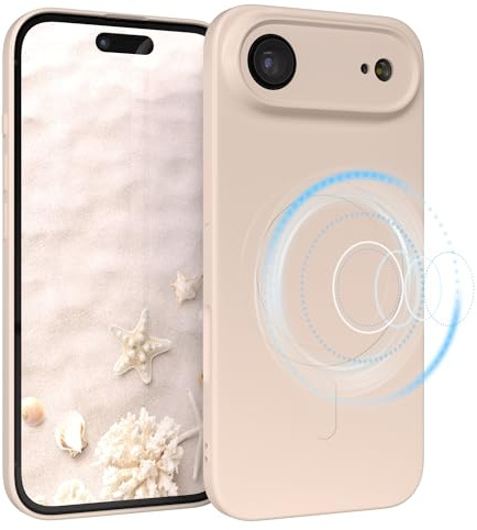 EAZY CASE - Silikonhülle magnetisch für iPhone Air Hülle Silikon Beige weich stoßfeste Magnet Handyhülle Schutzhülle mit Kameraschutz Dünn Schutz Cover TPU Bumper in Pastell Taupe