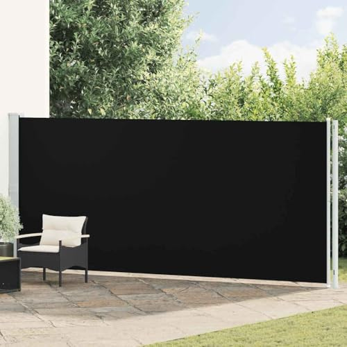 Generisch Seitenmarkise Ausziehbar 180x600 cm Schwarz,Heim & Garten,Rasen & Garten,Garten & Balkon,Sonnenschirme & Sonnenschutze,317964