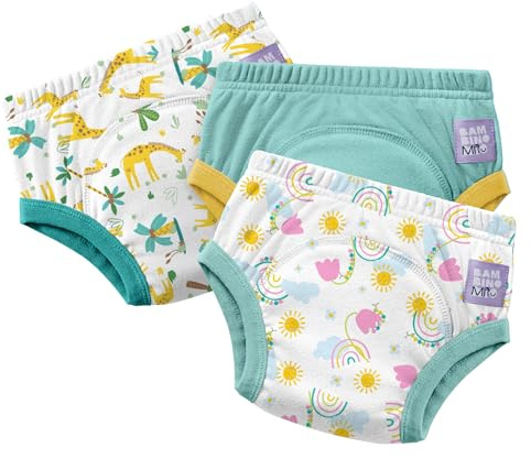 Bambino Mio 3er-Pack BEST Töpfchentraining-Hosen (3–4 Jahre) BLAUER HIMMEL | EUROPÄISCHE MARKE | Wiederverwendbare Baumwollunterwäsche für Kleinkinder