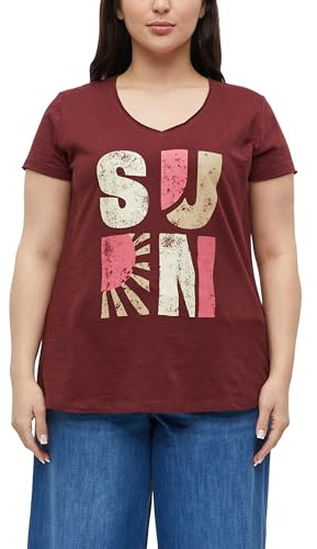 s.Oliver T-Shirt mit offenen Kanten in Flammgarnstruktur