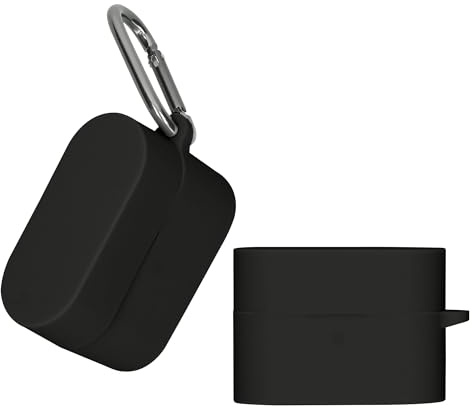 kwmobile Schutzhülle für Sony WF-1000XM6 Hülle - TPU Silikon Case für Kopfhörer Ladecase - stoßfestes Cover mit Karabiner - Schwarz
