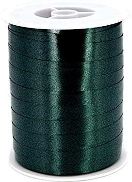 Geschenkband Dunkelgrün 250m x 10mm Ringelband Kräuselband (dunkelgrün)