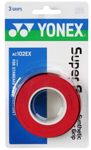 YONEX Griffband Super GRAP 3 Pack - Tennis, Badminton, Squash - Wahl der Farben, Rot