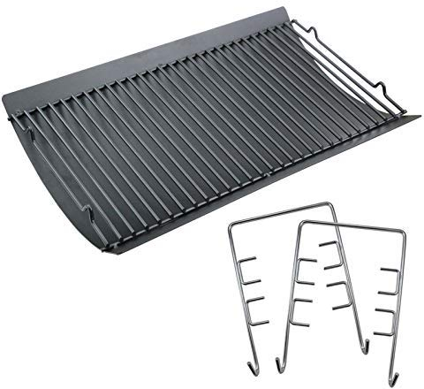Uniflasy 20 Zoll Aschekasten / Auffangwanne für Chargriller 5050, 5072, 5650, 2123 Holzkohlegrills Char-Griller Modell 200157, Chargriller teil mit 2 Stück Feuerrostaufhänger