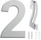 spazzolato moderno numero civico -8 pollici 203 mm altezza, in solido acciaio INOX 304, galleggiante aspetto e facile da installare (Numero 2 Due)