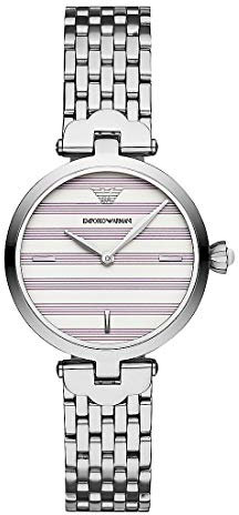 EMPORIO ARMANI Damen Analog Quarz Uhr mit Edelstahl Armband AR11195