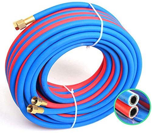 NanXi Tuyau De Soudage Jumelé Oxygène Acétylène, Double Torche Oxy Acétylène, Diamètre Intérieur: 6 Mm, Bleu, 5m