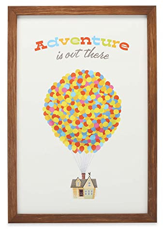 Disney Pixar Up Adventure is Out There Framed Wood Wall Decor - Cute Up Movie Wall Art With Inspiring Quote