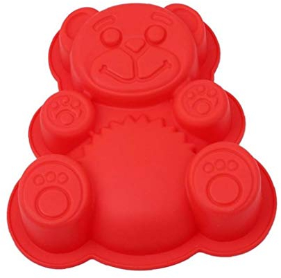 3d Bear Shaped Baking Tray Set Novelty Silicone Cake Pan for Kids Nonstick Fondant Chocolate Sugarcraft Mould Tin Random Color 1pc