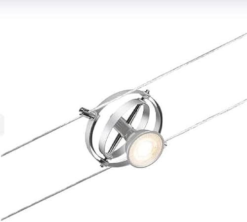 Paulmann CorDuo, punto luce per sistema di cavi per faretti, 94437, Cardan, massima CC 10 Watt, lampade con cavi, estensibile, cromato, opaco, in plastica, GU 5,3, senza lampadine