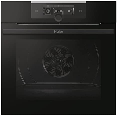 Haier I-Turn Series 2 HWO60SM2F3BH - Horno Multifunción, Limpieza por Aquálisis, Conectividad WIFI, Capacidad 70L, Cocción multinivel, 11 Funciones, Mando giratorio, Negro