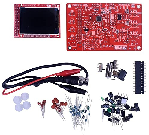 Fasizi Kit Oscilloscope numérique Open Source 2,4 TFT 1 Msps avec pièces de bricolage + sonde 13803K (SMD pré-soudé)