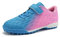 JABASIC Hallen Fussballschuhe Kinder Jungen Mädchen Fußballschuhe Kinder Kunstrasen (33EU,Blau Rosa)