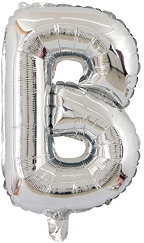 D2D | Party Balloon Buchstabe B in Silber - Größe 40 cm - Folienballon - Buchstabenballon - Geburtstagsdeko