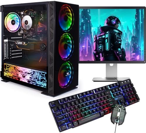 Veno Scorp Budget Gaming PC 19” Bundle Intel Core i3-8GB RAM - 500GB HDD – GT 730 2GB NeonZilla ARGB Gaming Case - WINDOWS 10