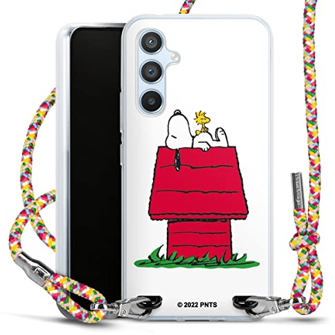 DeinDesign Carry Case kompatibel mit Samsung Galaxy A54 5G Hülle mit Band Handykette zum Umhängen bunt Snoopy Offizielles Lizenzprodukt Peanuts