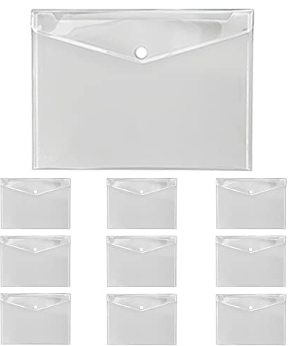 VELOFLEX A452010 - Dokumentenhülle Crystal, 10 Stück, DIN A3, Dokumententasche mit Klettverschluss, PP, transparent