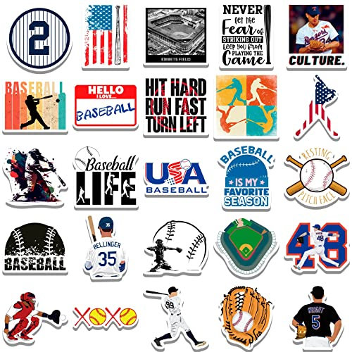 Stickers Kid Cartoon Baseball Sports Decoration Case Bag Motorcycle Notebook Sticke Skate Brand Stickers (Pink, One Size)