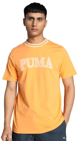 PUMA Unisex Squad Big Graphic Tee T-Shirt, Clementine, L EU