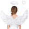 Goenb Alas de ángel, 80 x 41 cm, alas de ángel blancas, disfraz de ángel para mujer, niños, hombres, adultos, alas de ángel, disfraz de cupido, para Halloween, carnaval, cumpleaños