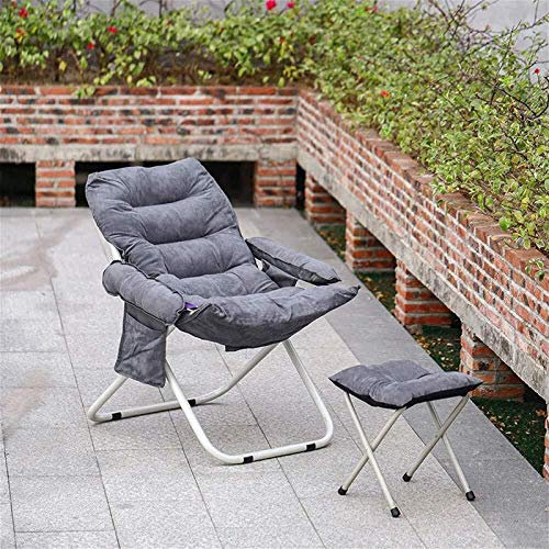 Chaises inclinables légères avec repose-pieds Fauteuil inclinable pliant réglable à dossier haut Chaise longue de jardin en suède pour camping extérieur intérieur (vert) (Color : Grey) Comfortable