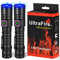 ULTRAFIRE Leistungsstarke 365 nm UV-Taschenlampe, wiederaufladbares LED-Schwarzlicht, multifunktionales und unsichtbares 365-nm-Licht, Kompaktleuchtstofflampe für Haustierfleckenerkennung, Geld,
