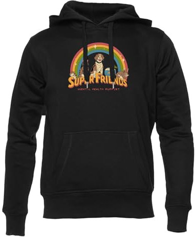 Super Mental Health Friends Unisex Hoodie Herren Damen Schwarz Lange Ärmel Kapuzenpulli Men's Women's Black