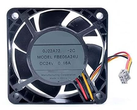 Zyvpee 60mm FBE06A24U 24V 0.16A 3 Wires 3 Pins 60mm Inverter Cooling Fan 60x25mm