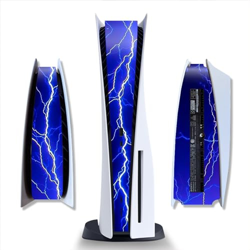 Wonhomke Skin pour PS5 en Vinyle Bleu pour Console et Manette de Jeu Vidéo (PS5-013)