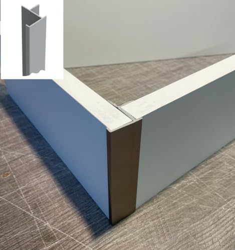 1 Stück Sockel Ecke Eckverbinder Winkel 90° Edelstahl Optik Höhe 150 mm - für 19 mm