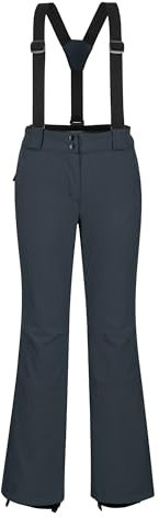 Outdoor Ventures Damen Skihose Softshellhose Wasserdicht Winddichte Snowboardhose Warme Gefütterte Wanderhose Atmungsaktive Schnelltrocknende Trekkinghose Ski Pant Dunkelgrau L/31L