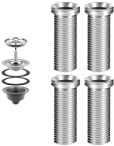 4 tornillos huecos para fregadero, tornillo hueco para válvulas de cesta de colador de 45 mm, tornillo hueco de acero inoxidable, colador de desagüe, cesta de fregadero de cocina, colador de cesta,