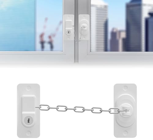 Zueyen Cerraduras de ventana, cerraduras de seguridad para niños para UPVC, cerraduras de seguridad autoadhesivas para ventanas, cerraduras de seguridad ajustables para niños, mascotas, gatos (blanco)