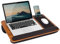 Home Office Pro Knietisch von Lapgear mit Handgelenkauflage, Mauspad und Handyhalterung, espressofarbene Holzmaserung, passend für Laptops bis ca. 40 cm (15,6 Zoll), Stil Nr. 91612