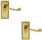 2 Pack - Georgian Scroll Internal Latch Door Handle - Polished Brass Lever on Backplate