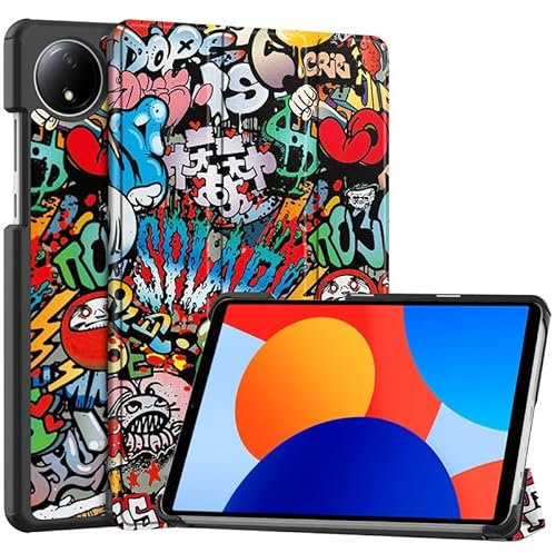 Tablet Case For Xiaomi Redmi Pad SE 4G 8.7 Inch Case, Trifold Stand Cover with Pencil Holder, Auto Sleep/Wake, Soft TPU Back, Slim Protective Cover, Lucky