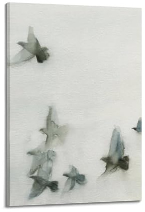 GLMHOK Tierposter A Flock of Pigeons Birds, dekoratives Gemälde, Leinwand-Poster, 40 x 60 cm