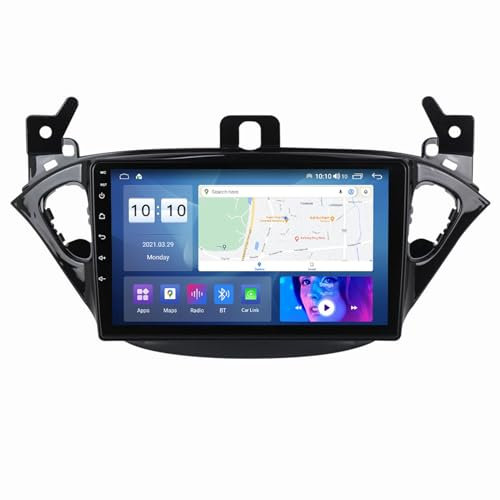 ZCBZBy Android 12 9 pollici HD Touch Screen Autoradio Stereo Radio per O-pel Corsa 2014-2019 con Navigazione GPS multimediale Carplay integrato Android Auto DSP BT Comandi al volante Telecamera di bac