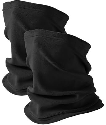 MELLIEX 2 Stück Schlauchschal Herren & Damen, Multifunktionstuch Loop Schal Winddicht Fleece Halstuch Halswärmer für Outdoor Skifahren Motorrad Laufen Radfahren