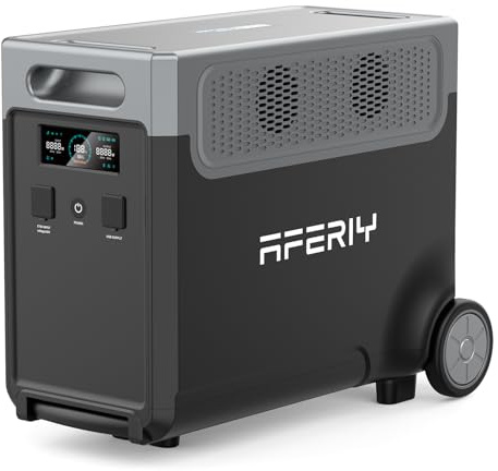 AFERIY 3600W Tragbare Powerstation 3840Wh, Erweiterbar Auf 10520Wh LiFePO4 Solargenerator & 1,5Std Schnellladung, 13 Ausgänge, mit APP,<10ms USV, Sinuswelle 230V, für/Off-Grid/Garten/Camping-2
