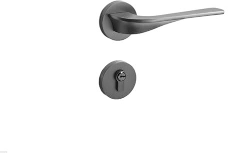 Door Lock Indoor Bedroom Door Lock Silent Magnetic Door Lock Split Brushed Home Wooden Door Lock(Gray Standard)