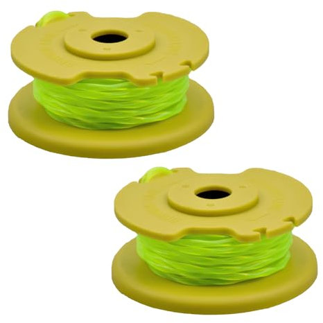 QKEINV 2Pcs Trimmer Line Spool Replacement, Strimmer Spool Compatible for Ryobi, AC80RL3, RY4020, RY40220, ZRP2080 Grass Strimmer, 18V 24V 40V Auto Feed Trimmer Line Spools Parts Lawn Mower Spools