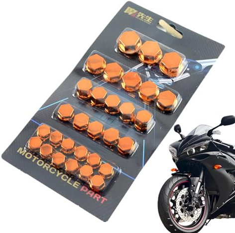 5 Couleurs Couvercle de Vis de Tête de Moto - Pièces de Style Décoratives Motos, Cache-Tête d'Écrou | 30 Pièces/Set Motorbike Decoration Vis Décoratives Boulons Toppers Caps, Socle pour Accessoires de