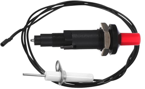 DECOMELODY Professioneller Grillanzünder Ersatzset aus ABS Metall Langer Gasherdanzünder mit Zündnadel Kompakt Langlebig für Küchen und Gasgrillgeräte